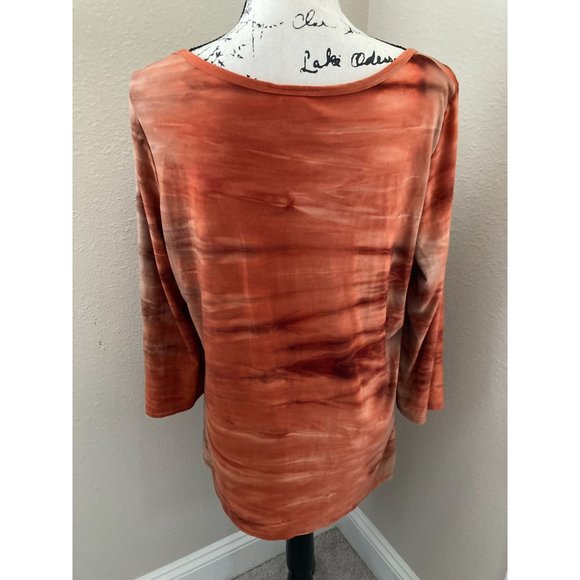 Only Nine Woman Orange Ombre Tunic Blouse- Size 1X - Picture 2 of 3
